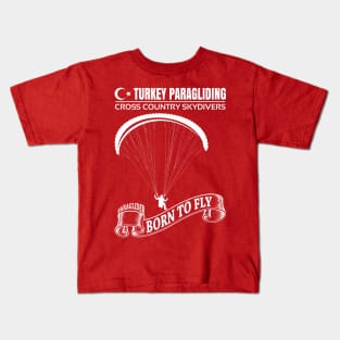 Paragliding | Turkey Skydivers 2021 | 2 Sided Kids T-Shirt